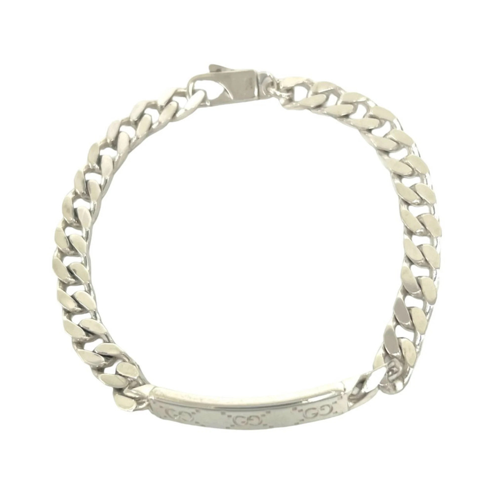 GUCCI Gucci Cuban Link ID Bracelet, Sterling Silver 925, Accessory, Jewelry, ...